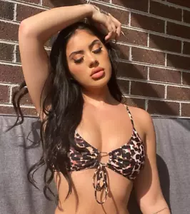 Nuovo top bikini da bagno Fashion Nova selvaggio fino al tramonto marrone medio nero - Foto 1 di 4