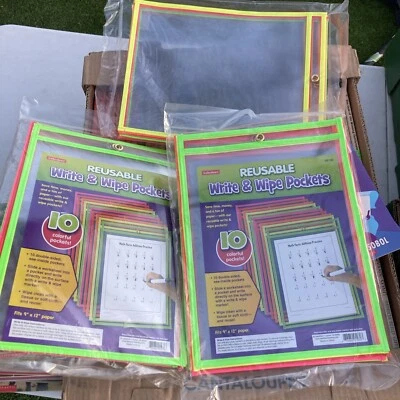 29 многоразовых карманов для письма и протирки Lakeshore учебные принадлежности для школы - Изображение 1 из 2