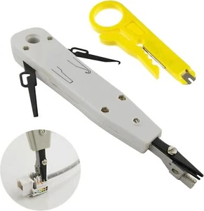 Network Ethernet Cable Punch Down Tool/Striper IDC Faceplat Push RJ45 CAT5e CAT6 - Afbeelding 1 van 8