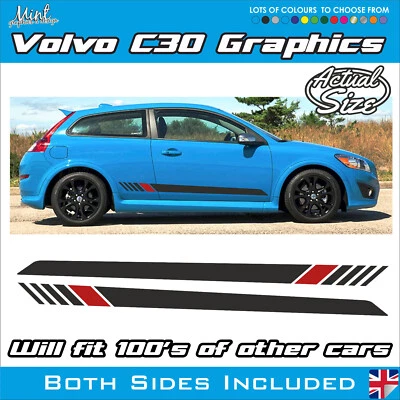 Calcomanías pegatinas gráficos de vinilo 002 rayas laterales Volvo C30 S40 - Imagen 1 de 4
