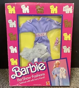 Mattel Barbie Pet Show Fashions (1986) - Purple Coat, Pink Shoes & Dog - New Old - Picture 1 of 3