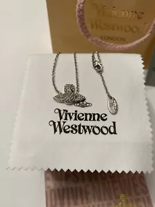 Vivienne Westwood silver tone mini bas relief Orb Necklace - Picture 1 of 3