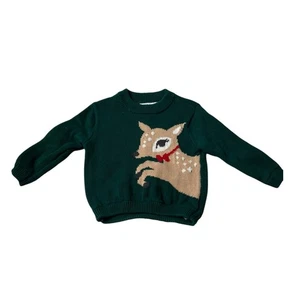 Old Navy Baby Girl Reindeer Holiday Christmas Sweater Size 12-18 months - Picture 1 of 4