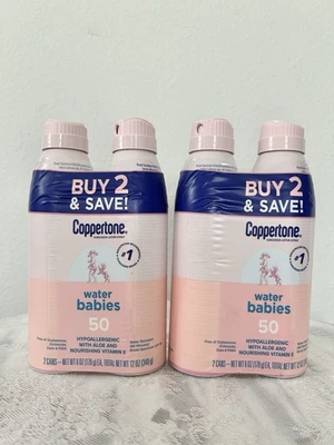 Coppertone Water Babies SPF50 4 Cans of Sunscreen with Aloe & Vitamin E - Image 1 of 4