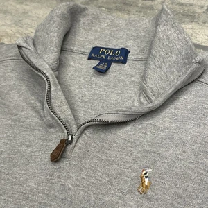 Polo Ralph Lauren Boys L (14-16) 1/4 Zip Sweater Gray Pullover Cotton Sweatshirt - Picture 1 of 11