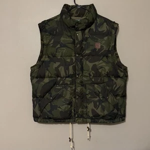 Polo Ralph Lauren 90s Camo Down Filled Puffer Vest FullZip Snap Gorpcore Men XXL - Bild 1 von 9