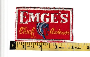 Vintage Emge's Chief Anderson Embroidered Patch Shirt Jacket Food Hot Rod Racing - Picture 1 of 2