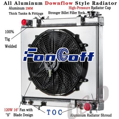 3 Row Radiator Shroud Fan for 2005-12 Dodge Dakota 06-09 Mitsubishi Raider 3.7L - Image 1 of 4