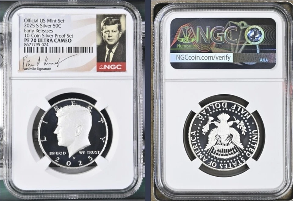2025 S Kennedy SILVER .999 Half Dollar 50C NGC PF70 ,  First Releases FR  - Image 1 of 1