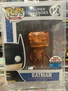Funko Pop! DC Super Heroes - Batman #144 Orange Chrome MetallicToy Tokyo NYCC LE - Picture 1 of 8