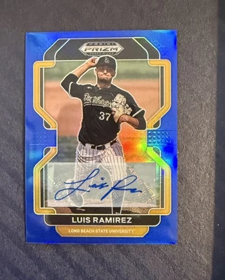 2022 Panini Prizm Draft Picks Blue /99 Prizm Auto Luis Ramirez #PDP199 - Image 1 of 3