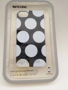 InCase Snap Case for iPhone 5 or 5S Black White Polkadots New - Picture 1 of 1
