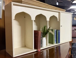 Painted Small Handmade Vintage Bookshelf With Trinket Cupboard - Picture 1 of 12
