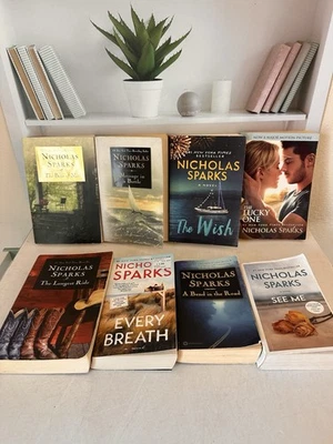 NICHOLAS SPARKS 8 BOOK LOT PAPERBACK NOVELS FICTION ROMANCE DRAMA (170) Foto 1 de 4