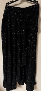 Adrienne Vittadini Women’s Size Large Black With Polka Dots Wrap A/ruffle Skirt - Picture 1 of 13