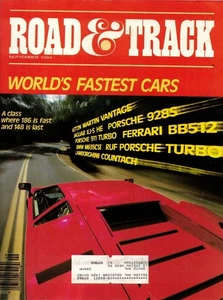ROAD & TRACK~ Sept 1984 ~ World's Fastest Cars, Ruf Porsche, Ferrari 512, Aston - Picture 1 of 2