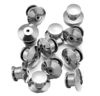 Metal Pin Backs 25pc Set Metal Backers Circle Pin Safety Stopper FREE SHIPPING - Image 1 of 4