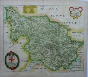 Antique map of Yorkshire West Riding by Richard Blome 1673 - Picture 1 of 6