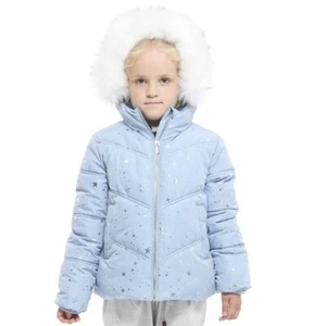 ROKKA & ROLLA HEAVY WEIGHT (KIDS) BLUE FOG STAR BUBBLE PUFFER JACKET - Picture 1 of 7