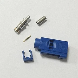 Conector hembra Fakra C color azul SMB crimpado para cable RG316 para GPS Navi NUEVO - Imagen 1 de 1