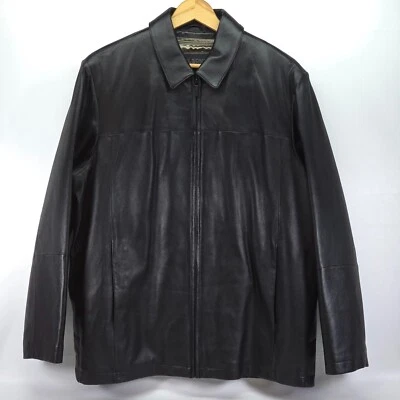 Wilsons Leather Pelle Studio Thinsulate Ultra Black Coat Men's Size Large Jacket - Image 1 of 4