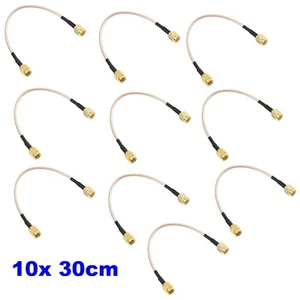 10x 30cm SMA Male To SMA Male Plug RG316 Pigtail Extension Cable RF Coaxial - Picture 1 of 3