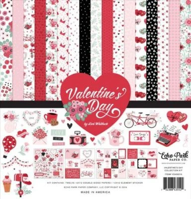 ECHO PARK "VALENTINES DAY" 12 X 12 PAPER KIT ROMANCE, LOVE SCRAPJACK'S PLACE - Image 1 of 4