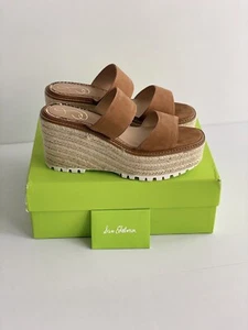 ✨New SAM EDELMAN Luca Leather Wedge Platform Jute Sandals Womens Size 8.5M $140 - Picture 1 of 10
