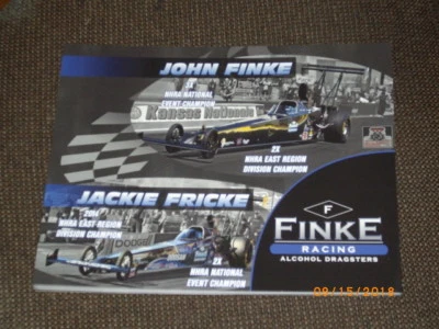 2018 JOHN FINKE / JACKIE FRICKE TOP ALCOHOL DRAGSTER POSTCARD