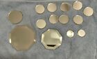 LOT OF 14 DISPLAY MIRRORS Beveled Round & Octagon For Collectibles Swarovski
