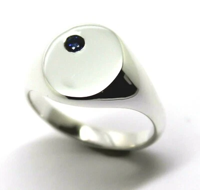 Size Q Kaedesigns New Sterling Silver Oval Blue Australian Sapphire Signet Ring - Image 1 of 4