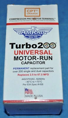 MARS 12200 AmRad Turbo 200 2.5 - 67.5 MFD 440/370V Universal Motor Run Capacitor - Image 1 of 4