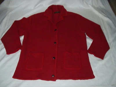GAELTARRA IRLANDA SUÉTER Mujer Rojo Pura Lana Abotonada con Bolsillos Talla M Foto 1 de 4