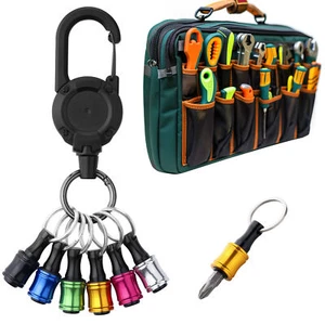 Porta Inserti per Punte Avvitatore Trapano e Cacciavite da 1/4" con Moschettone - Foto 1 di 7