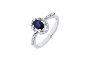 ANELO DIAMANTI E ZAFFIRO - ORO BIANCO 9 KT - DIAMANTI 0,19 CT E ZAFFIRO 0,67 CT - Foto 1 di 3