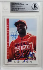 2019 Springfield Cardinals Randy Arozarena Signed Minor Rookie Autograph RC BAS - Picture 1 of 2