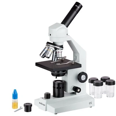 AmScope 40x-1000x sans Fil LED Composé Biologique Microscope M500-LED - Photo 1/4