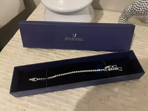 Swarovski Emily Silver Bracelet Tennis Style 1808960 Rhodium New In Gift Box - Picture 1 of 12