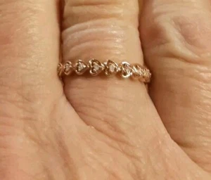 Beautiful 10k Rose Gold Diamond Accent Band Ring - Picture 1 of 5