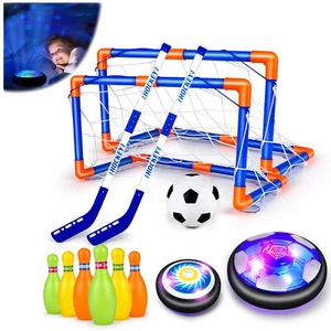 4 in 1 Hover Soccer Bowling Set Indoor with LED Light for Kids Gift Toys Games - Picture 1 of 11