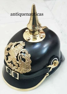 Casco Pickelhaube alemán de latón de la Primera Guerra Mundial Casco de espig... - Imagen 1 de 4