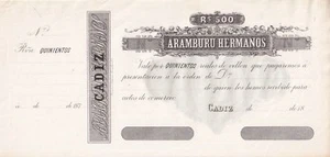 CRBS2579 PAGARE ESPAÑA 500 REALES DE VELLON 18** SIN CIRCULAR - Bild 1 von 2