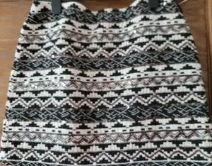 Geometric Tapestry Beaded Mini Skirt Sz 10 VGC - Picture 1 of 4