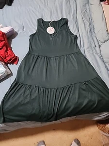 ANRABESS Womens V Neck Ruffle Short Sleeve A Line Tiered Flowy Mini Dress Small - Picture 1 of 12
