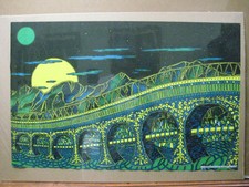The bridge Vintage Black Light Poster 1971 Psychedelic Inv#4657