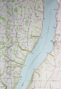 CANANDAIGUA LAKE NEW YORK QUADRANT GEOLOGICAL SURVEY TOPOGRAPHIC ROAD MAP 1951 - Picture 1 of 3