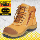 Oliver Work Boots 34662 Zip Side Steel Toe Safety Nubuck Ankle Boot Wheat Shoes
