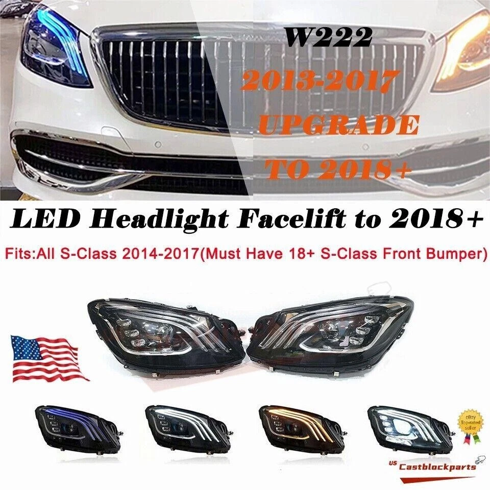 Actualización 2018+ Juego de faros LED para 13-17 MERCEDES CLASE S S63 65 S550 Facelift Foto 1 de 4