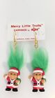 Christmas Santa Earrings - 2" Russ Troll Dolls - New In Original Bag Holiday Gif
