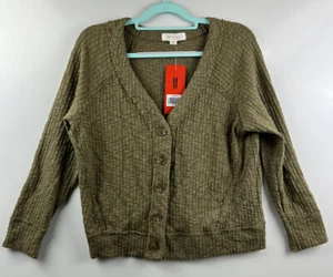 TWO by Vince Camuto Womens L/S Button Up Cardigan Olive Brown Sz Medium M NWT - Picture 1 of 12